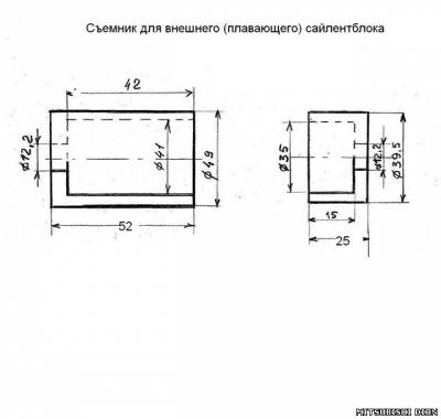 Съемник сайлентблоков чертеж